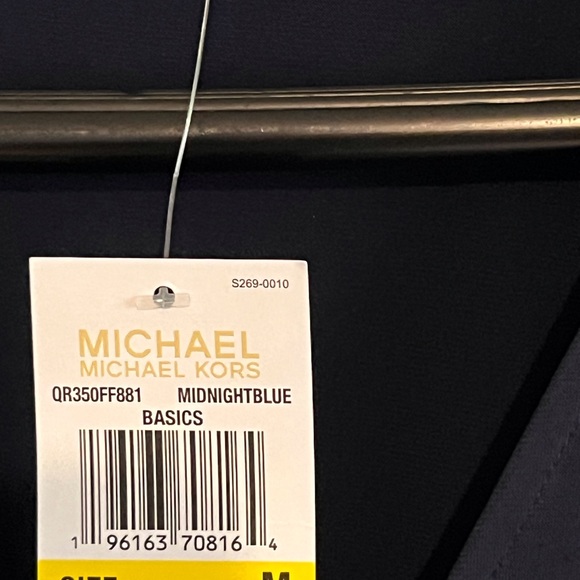 SELLING MICHAEL KORS BLOUSE SIZE M COLOR NAVY BLUE ELASTIC WAIST BAND FOR WOMEN - Picture 12 of 13